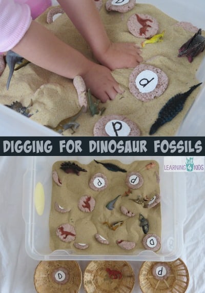 Digging for Dinosaur Fossils by learning 4 kids