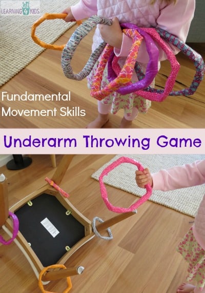 Fundamental Movement Skills - homemade underarm throwing game by learning 4 kids