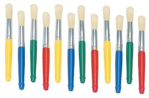 Plastic Handle Jumbo Chubby Paint Brushes Pack of 12