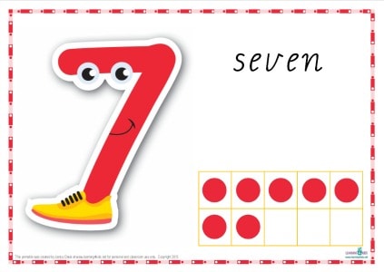 Printable Play dough Mat Number 7