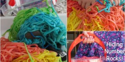 Bucket of Fun Spaghetti Worms for Sensory Play