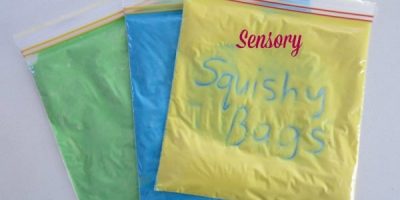 How to make sensory squishy bags for pre-writing activities.