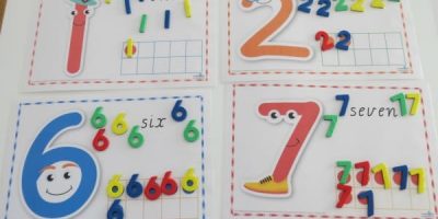 Learning numbers 0-9 Number sort activity using a tens frame