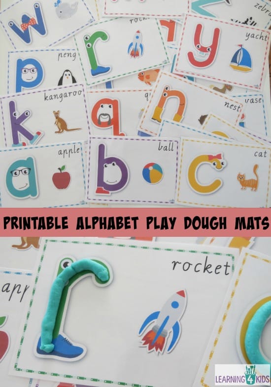 Uppercase & Lowercase Letter ALPHABET PLAYDOUGH MATS, Alphabet Playdoh mats  A-Z