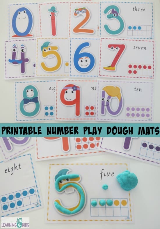 Printable Number Play Dough Mats