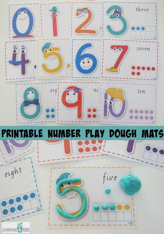 Play Dough Mats: Numbers - Printable - 7 Days of Play