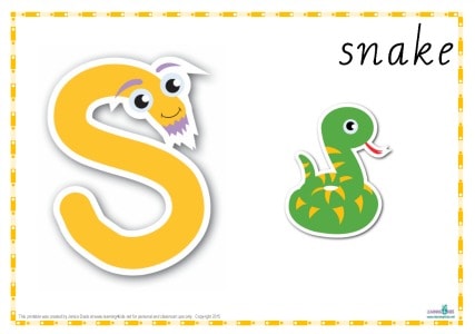 Alphabet Play Dough Mat Letter S