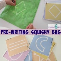 free Printable Flip Book to use with Pre-writing squishy bag
