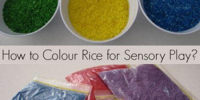 How to colour rice for sensory play - a simple and quick step by step guide with photos