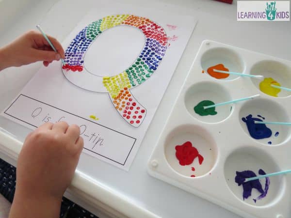 Letter Q Activity - Q is for q-tips with free printable