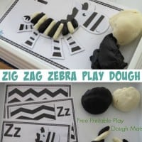 Letter Z Activity - zig zag zebra play dough fun with 3 free printable play dough mats