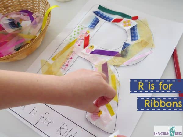 R is for Ribbons - letter r activity with free printable