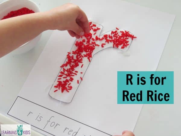 R is for red rice - letter r activity with free printable
