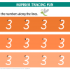 Printable Number Tracing Mat Number 3