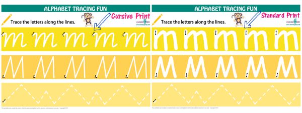 Alphabet Letters Tracing Mats in cursive and standard print