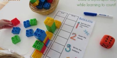 Build a City Counting Game - build a skyscraper city while learning to count with free printable