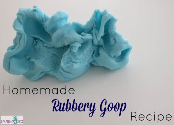 How to make homemade rubbery goop recipe for sensory play opportunities
