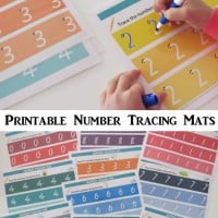 Printable Number Tracing Mats wih dots and arrows for guidance - Fun Rainbow Theme