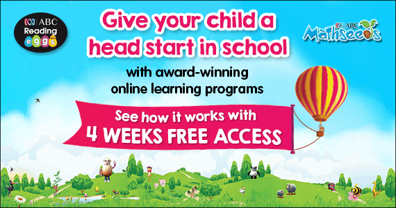 Give your child a head start with ABC REading Eggs and Mathseeds 4 weeks FREE access
