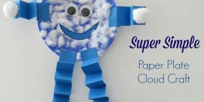 Super Simple Paper Plate Cloud Craft - an activity inspired by the book Litle Cloud by Eric Carle