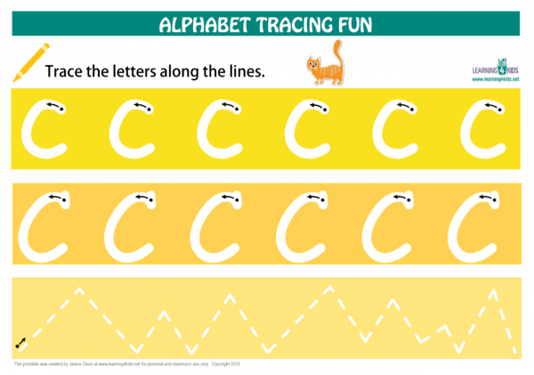 Printable Letter C Tracing Mat