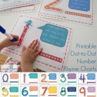 Printable Dot-to-Dot Number Rhyme Charts - can be used as a chart or dry erase. Sing the number rhymes to guide you through what strokes to make with the marker pen to form the correct number shape