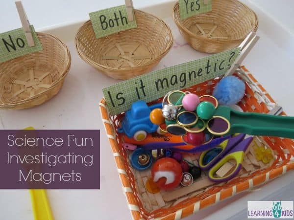 Science fun, investigating and classifying objects magnets