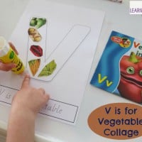 V is for Vegetable Collage - Letter V Activity with Free Printable