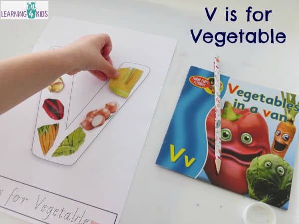V is for Vegetable - Letter V Activity