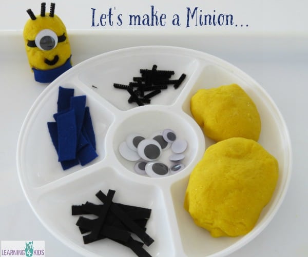 Let's make a minion - simple and fun play dough activity for kids