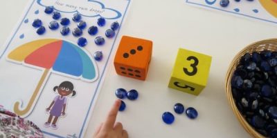 Printable Counting and Basic Addition Game number 1 -20