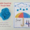 Printable counting play dough mats - read the number and make that many raindrops with play dough