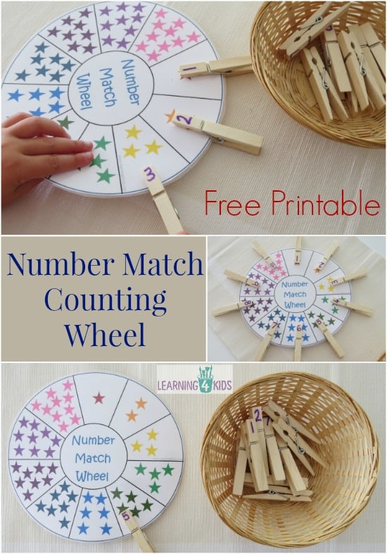 Free Printable Number Match Counting Wheel