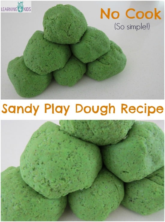 No Cook Sandy Play Dough Recipe - so simple