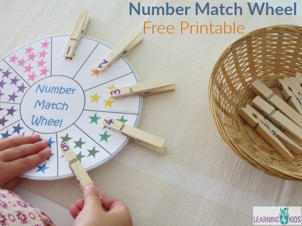 Number Match Wheel with Free Printable