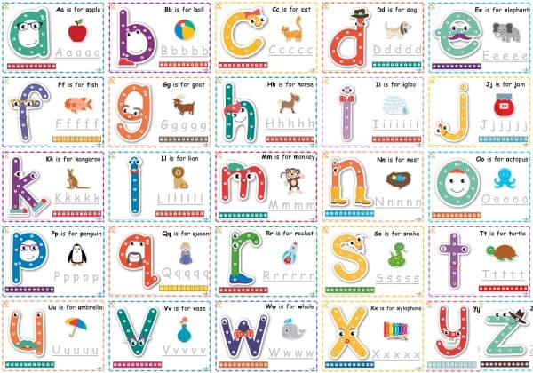 Dot To Dot Alphabet Letter Charts Learning 4 Kids