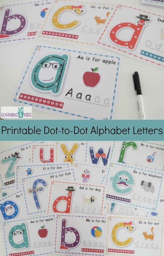 Printable Dot to Dot Letters follow the dots to guide you to create each letter correctly
