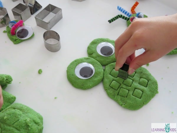 Sandy Play Dough Shape Monsters - play activity