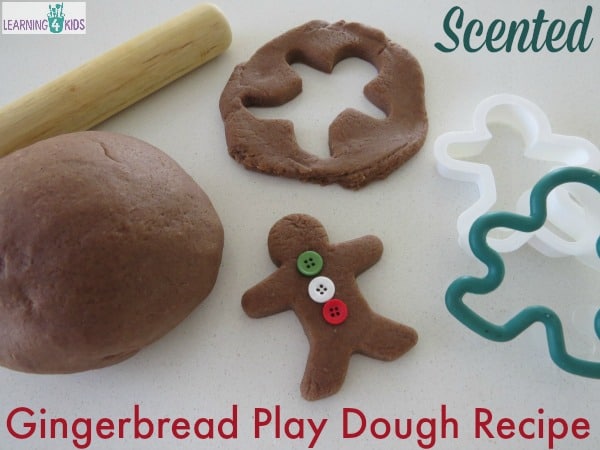 Scented Gingerbread Play Dough Recipe - christmas play dough ideas