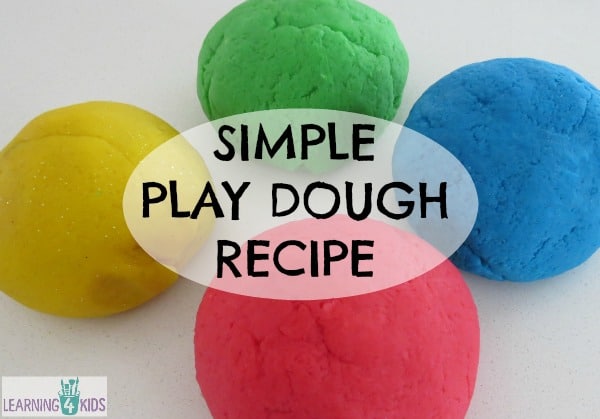 Everyone has their favourite play dough recipe and this one is mine! It is easy to adapt to add scent or texture. Simple Play dough Recipe - my favourite go to play dough recipe!