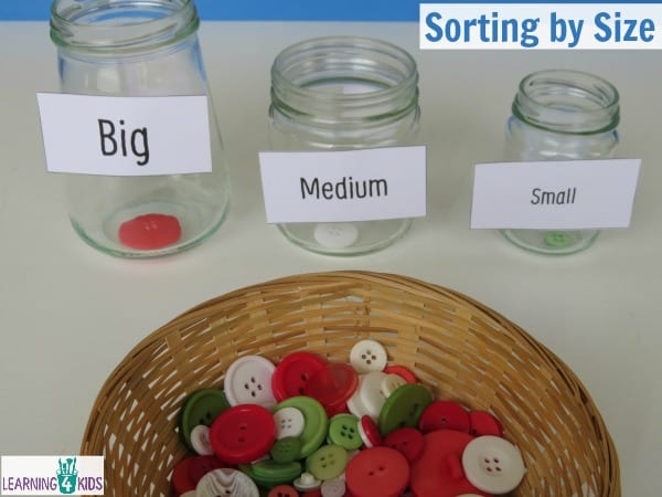 Sorting button by size - measurement activity