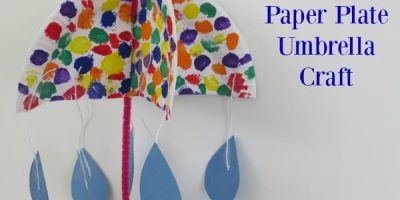 how to make an umbrella craft using a paper plate. letter u activity