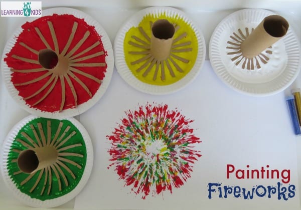 Invitation to paint fireworks - new year's activity