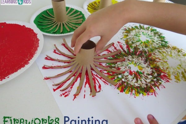 Painting Fireworks | Learning 4 Kids