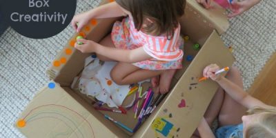 Cardboard Box Creativity - another fun way children can play with a cardboard box. The ideas are endless!