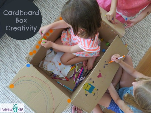 Cardboard Box Creativity - another fun way children can play with a cardboard box. The ideas are endless!