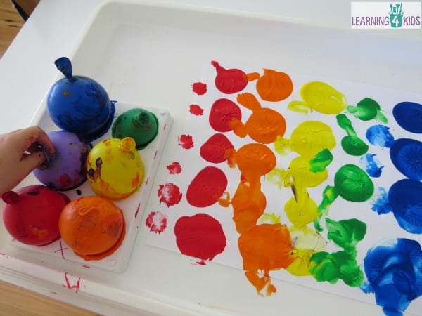Painting with Balloons - painting ideas for kids