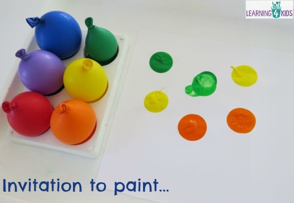 invitation to paint with balloons - super fun and super simple to set up.