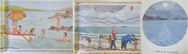 Different landscapes in the story Magic Beach by Alison Lester