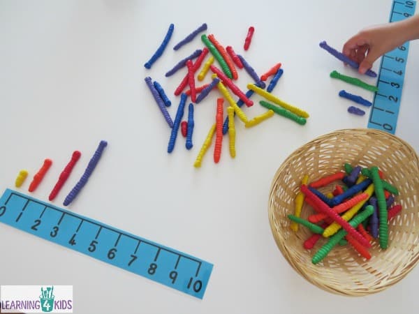 Math centre or measurement work station activities